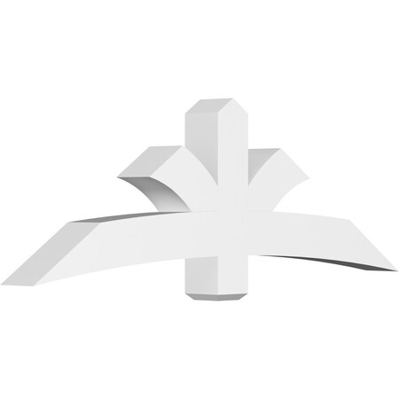 Ekena Millwork Davenport Architectural Grade PVC Gable Bracket, 72"W x 24"H x 6"D x 6"F, 8/12 Pitch GBP072X24X0606DAV00